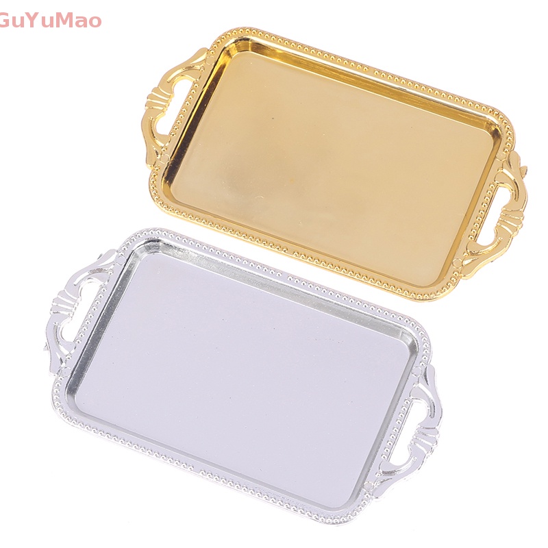 Bộ 2 Khay Trà Mini Bằng Nhựa Dùng Trang Trí Nhà Búp Bê