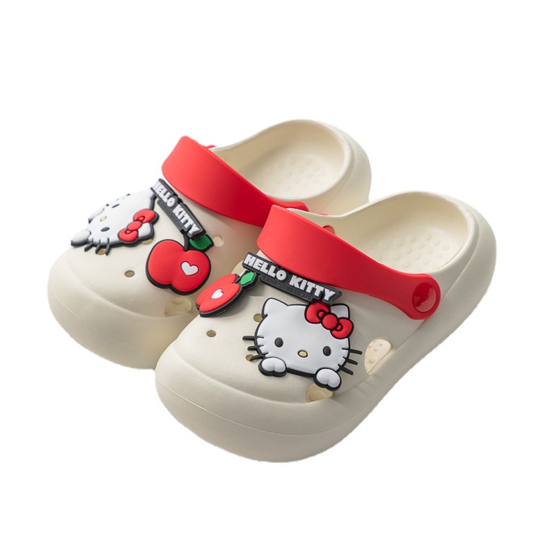 Dép EVA Đục Lỗ Chống Trượt In Hoạt Hình Hello Kitty Thời Trang Mùa Hè Cho Bé