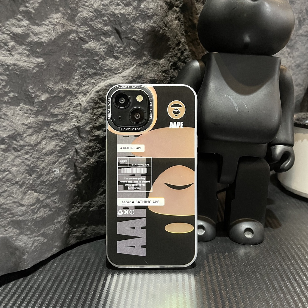 Ốp Điện Thoại In Logo Bape Màu gradient Chống Sốc Chống Rơi Cho iphone 14 11 13 12 X XS Pro Max xr Mini xr 7 8 plus