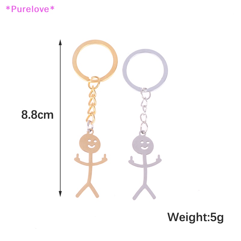 Móc Khóa Hình Người Nhỏ Bằng Thép Không Gỉ Mới