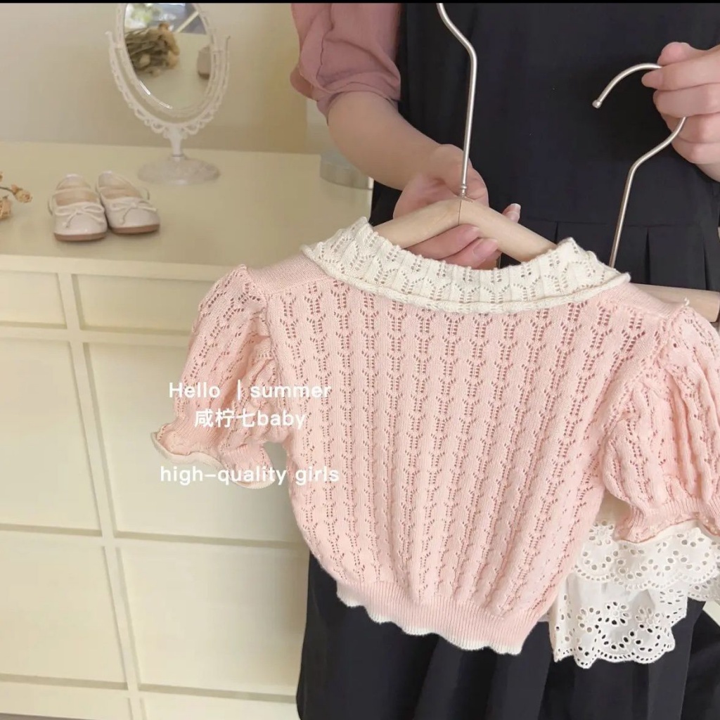 Set Áo Thun Tay Ngắn Và Quần Ngắn Bằng Cotton Thời Trang Mùa Hè Dành Cho Bé Gái
