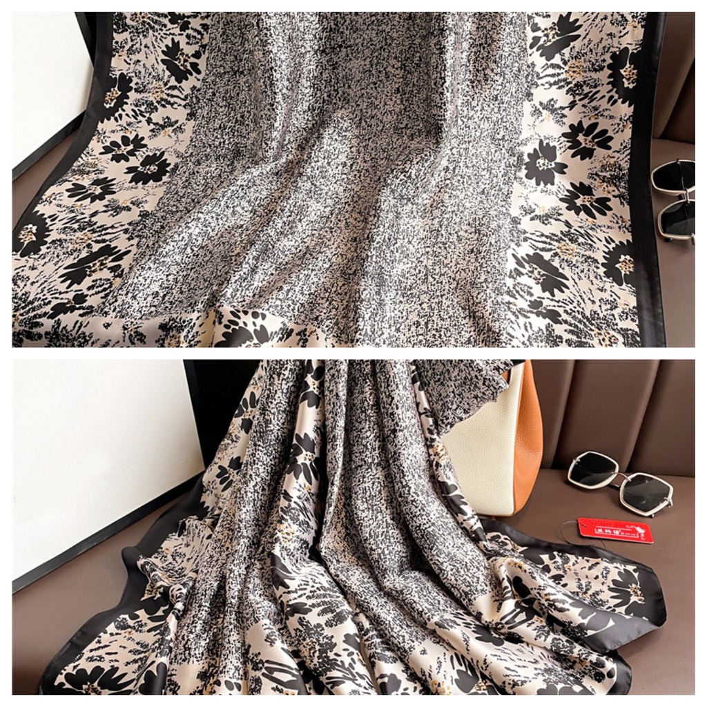 Khăn Quàng Cổ Hình Vuông Cỡ Lớn 180 * 90CM Chống Nắng Bằng Lụa Sang Trọng