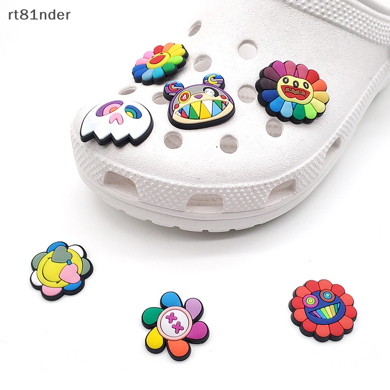 Rt Set 3 Khóa Hình Hoa Hướng Dương Hoạt Hình Trang Trí Giày Dép Có Thể Tháo Rời DIY