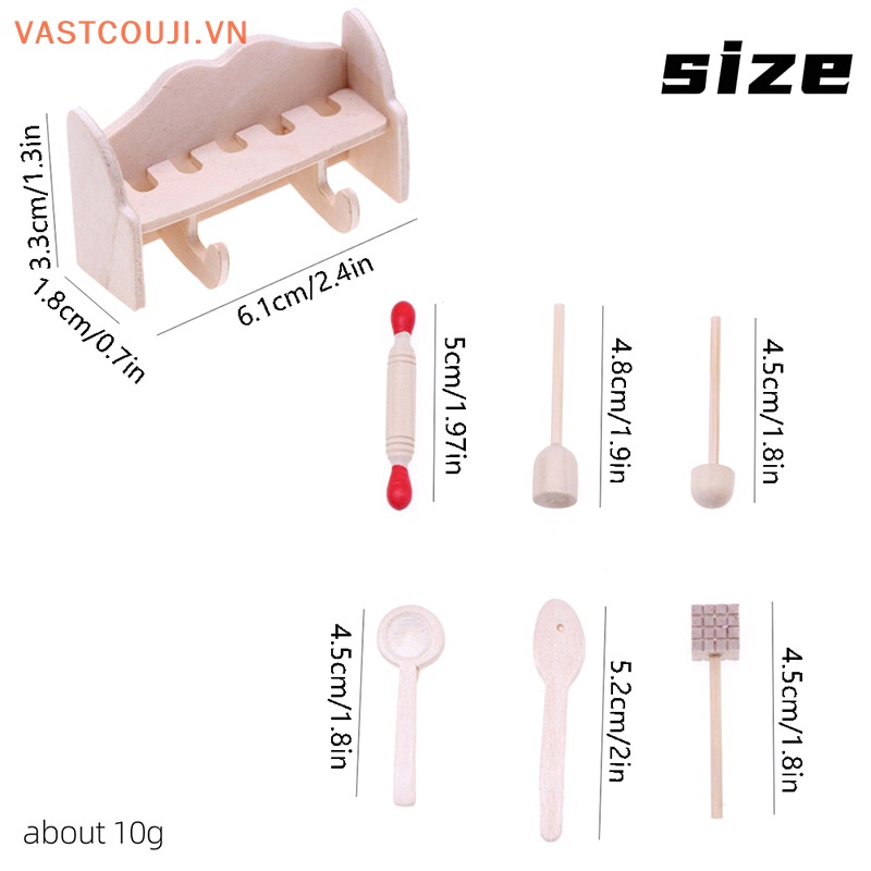 1 Bộ Dụng Cụ Nấu Ăn Nhà Búp Bê Có Giá Đỡ Tiện Lợi