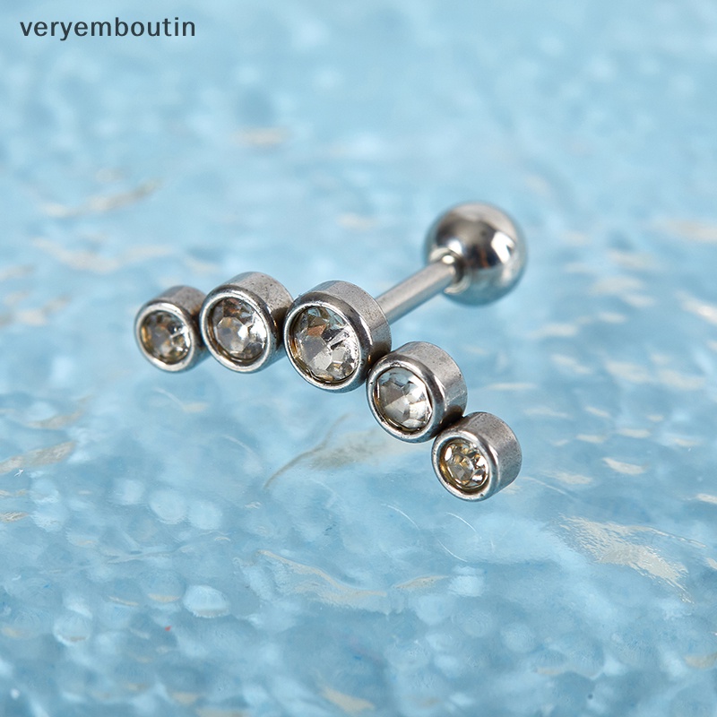 Khuyên Đeo Vành Tai Bằng Thép Không Gỉ Đính Đá Pha Lê Thời Trang Cho Nữ