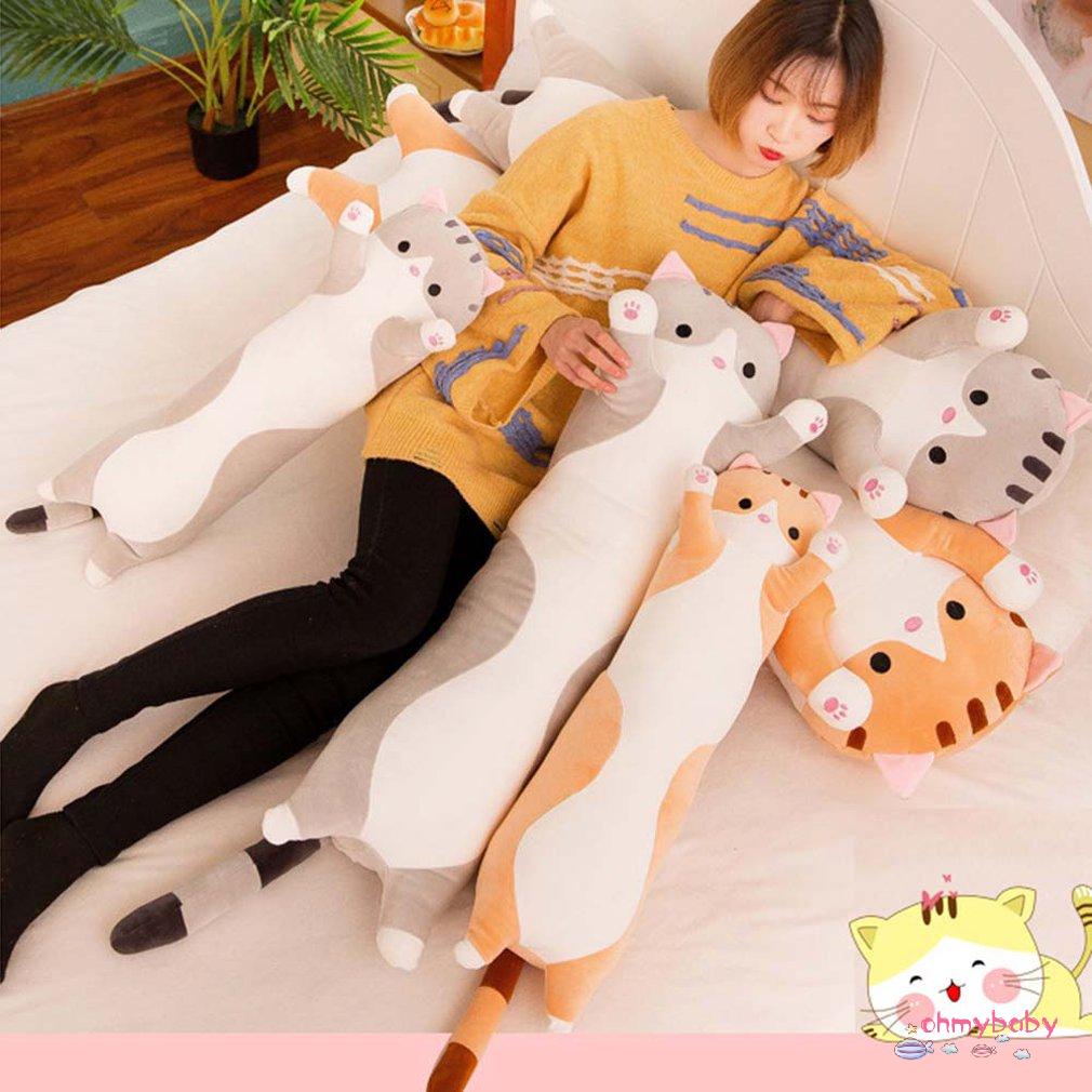 [OMB] Dễ Thương Sang Trọng Búp Bê Mèo Nhồi Bông Mềm Con Gối Trẻ Em Đầu Ngủ Dài Đồ Chơi Quà Tặng Cho Bạn Gái [Z/3]