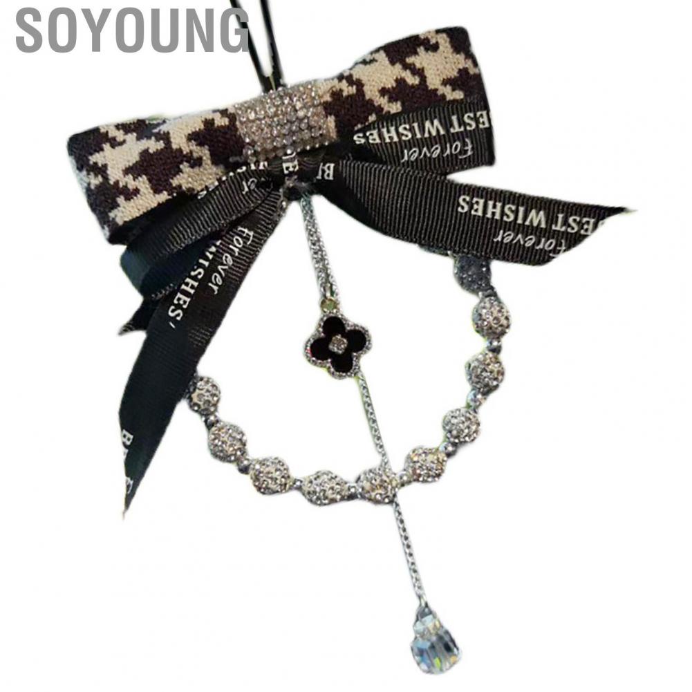 Soyoung Rear View Mirror Ornament  Bowknot Car Rearview Charm Portable Exquisite for Decor