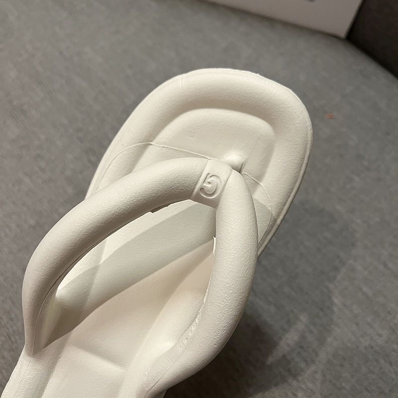 Zhao Lusi Dép Xỏ Ngón Đi Trong Nhà Đế Dày Tăng Chiều Cao Chống Trượt Cảm Giác Như Thật