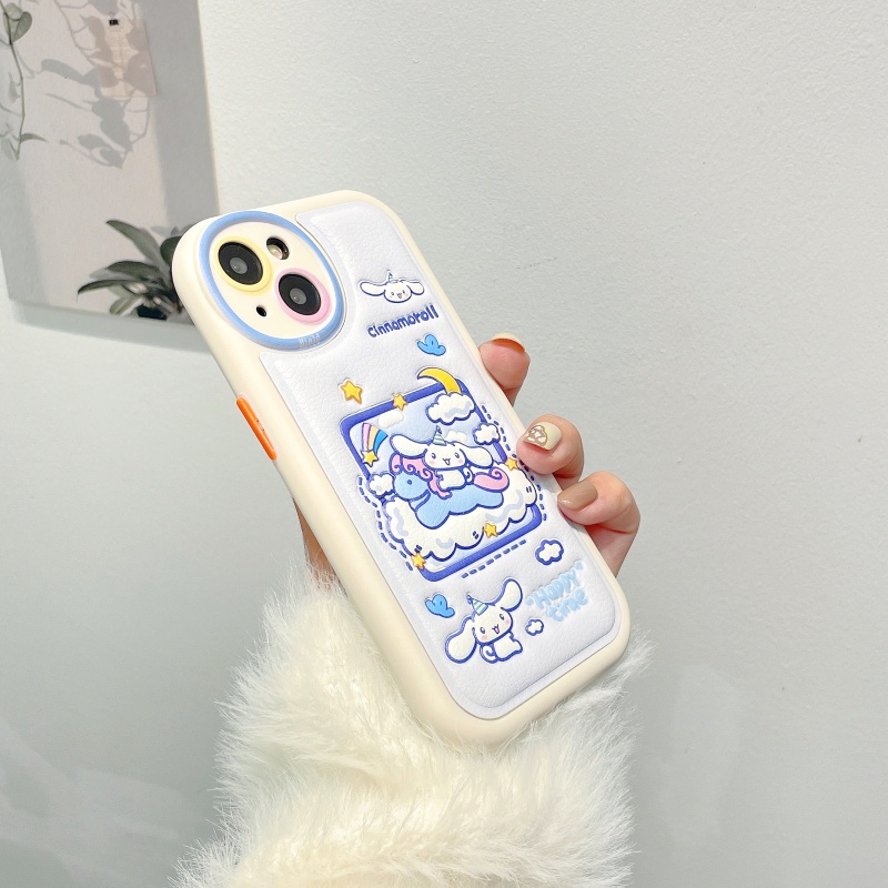 Ốp Điện Thoại Da Silicon Mềm Dày Dặn Hình Cún Cinnamon Chống Sốc / Rơi Cho iPhone 14 13 12 11 Pro Max 14 Plus