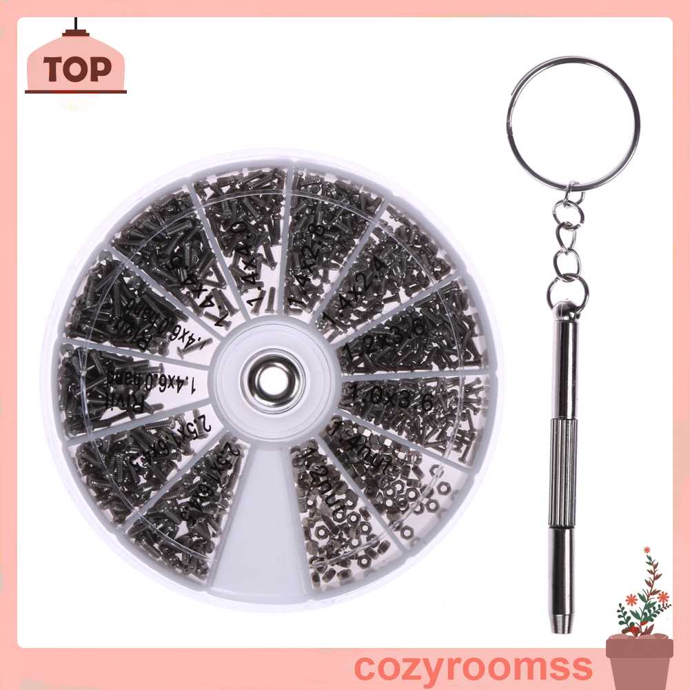 Bộ 600 Ốc Vít 12 Loại Bằng Thép Không Gỉ M1 M1.2 M