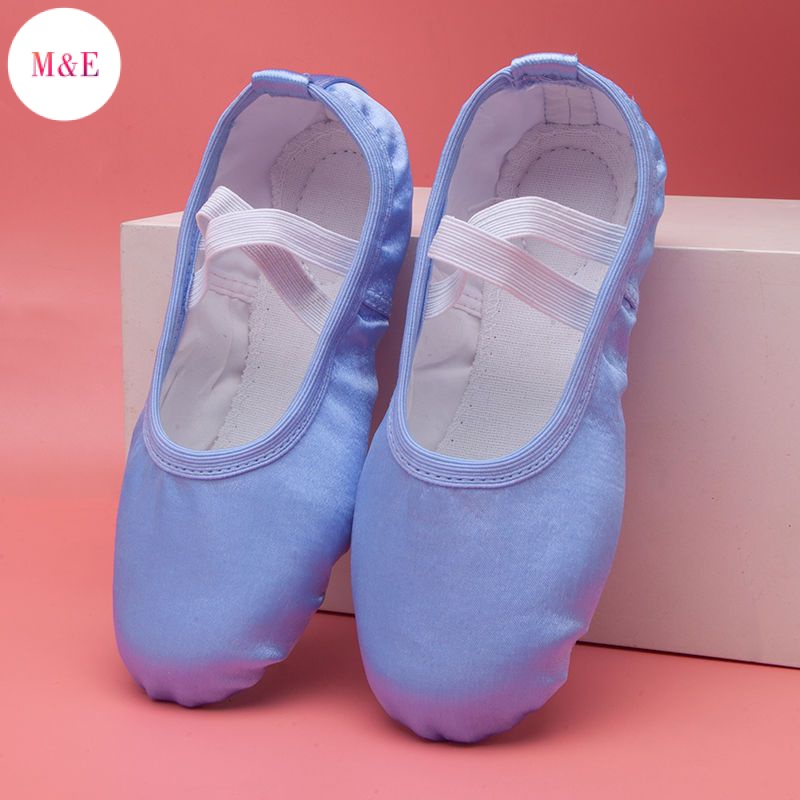 Giày Múa Ba Lê Đế Mềm Bằng Satin Màu Xanh Dương Phong Cách Trung Hoa 2023 Cho Bé Gái Mẫu Giáo