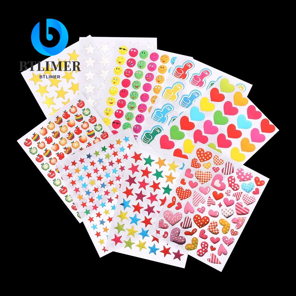 Túi 10 Miếng Dán Hình Mặt Cười Ngôi Sao Năm Cánh Dùng Trang Trí Album Ảnh