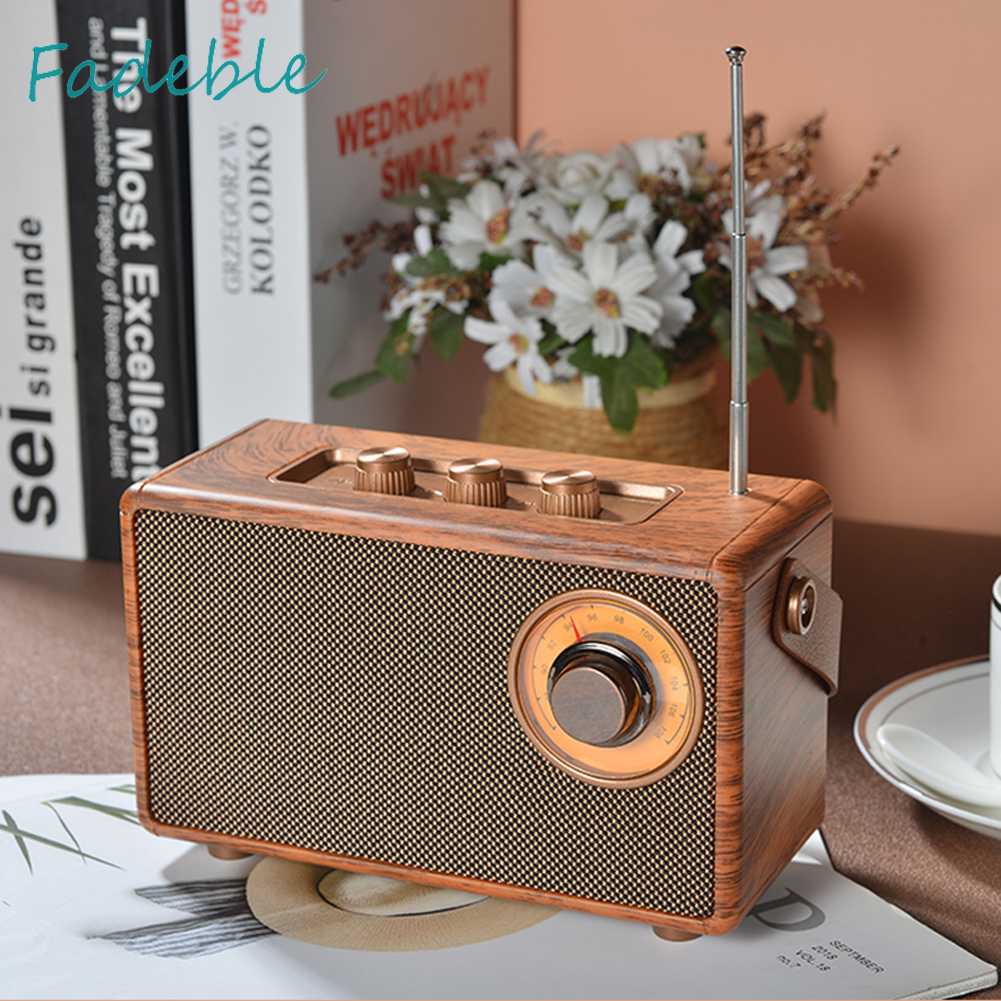 Bộ Loa Radio FM Không Dây Phong Cách Retro Di Động Đa Ứng Dụng