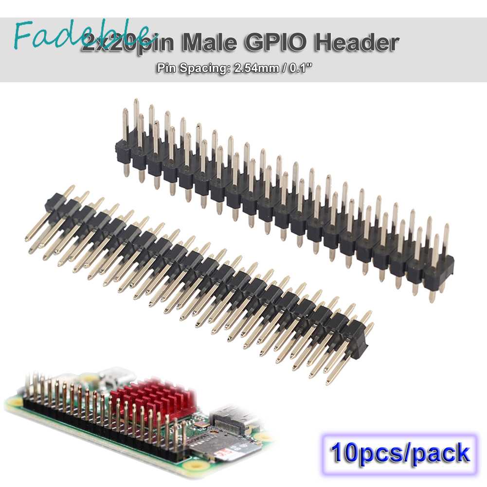 Bộ 10 Dải Hai Đầu Đực 2.54mm 2x20pin Cho Raspberry Pi Zero GPIO