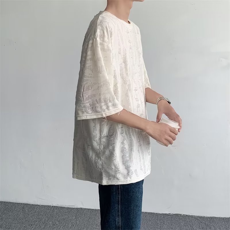 Áo Thun Tay Ngắn Màu Cà Phê Phong Cách Đường Phố Âu Mỹ Thời Trang Mùa Hè Cho Nam