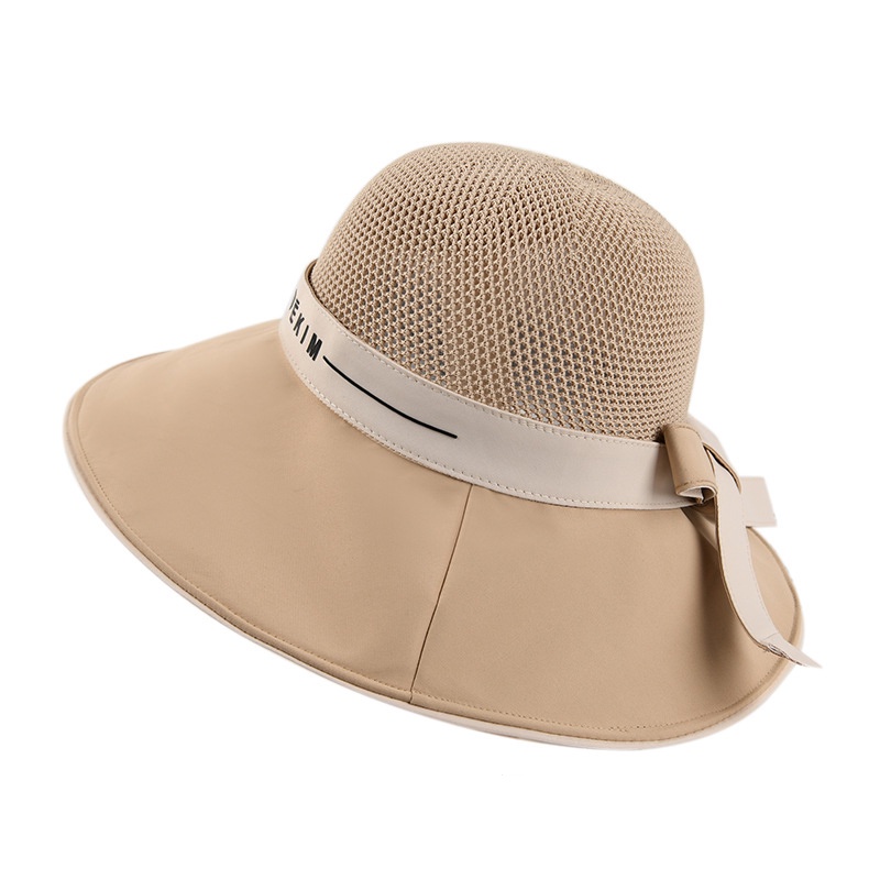 LINJW Nón Tai Bèo Mềm Mại Gọn Nhẹ Thoáng Khí Đính Nơ Màu Trơn Đơn Giản Thời Trang Mùa Hè Cho Nữ