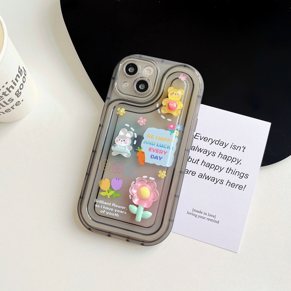 Ốp Điện Thoại TPU Dẻo Trong Suốt Họa Tiết Hoạt Hình Dễ Thương Chống Sốc Cho iPhone 14 Plus 13 12 11 Pro Max
