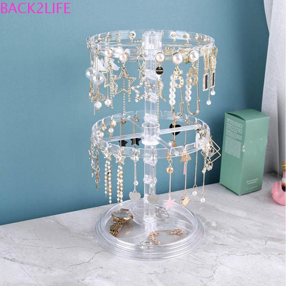 Giá Đỡ Trưng Bày Nhẫn / Vòng Tay Hai Tầng Trong Suốt Dạng Xoay Kiểu Vintage Thanh Lịch