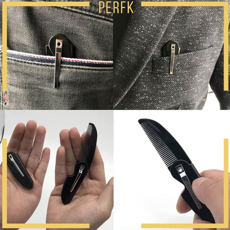 Lược Chải Râu Gấp Gọn Bỏ Túi Màu Đen Cho Nam Nữ