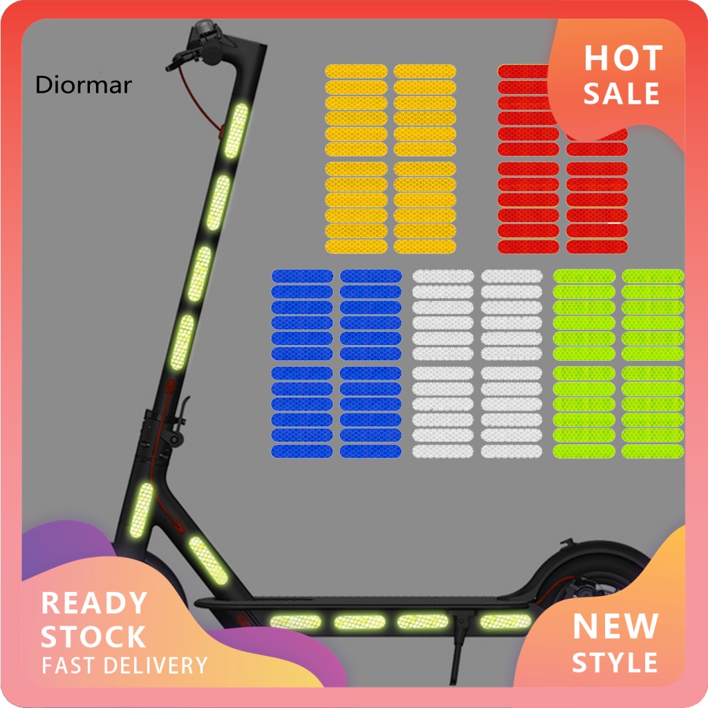 Bộ 24 Đề Can Phản Quang Tự Dính Chống Nước Chống Mài Mòn Bảo Vệ An Toàn Cho Bánh Xe Scooter Xiaomi M365 / Pro