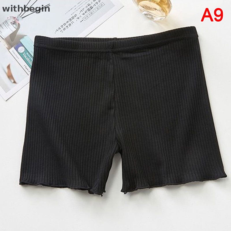 Quần Lót Boxer Co Giãn Không Đường May Viền Xếp Nếp Màu Sắc Trơn Dành Cho Nữ