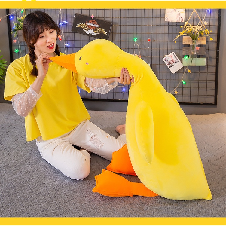 Thú Nhồi Bông Hình Chú Vịt Vàng Đang Ngủ Dễ Thương