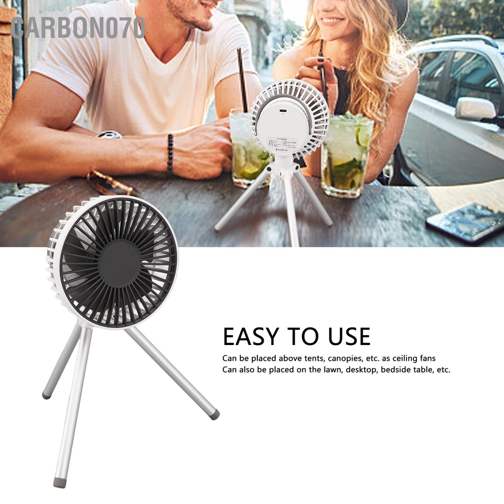 Carbon070 Quạt Cắm Trại Thông Minh 3 Tốc Độ Gió Sạc USB Nhỏ Có Chân Máy Dành Cho Dã Ngoại Ngoài Trời