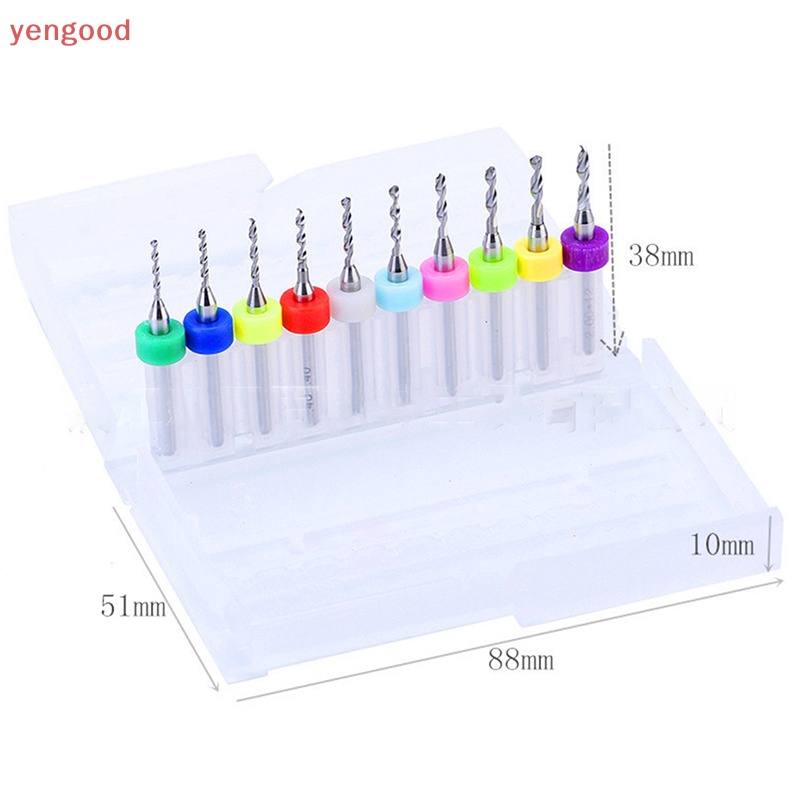 Set 10 Mũi Khoan Micro PCB 0.3-1.2mm Bằng Hợp Kim Cứng