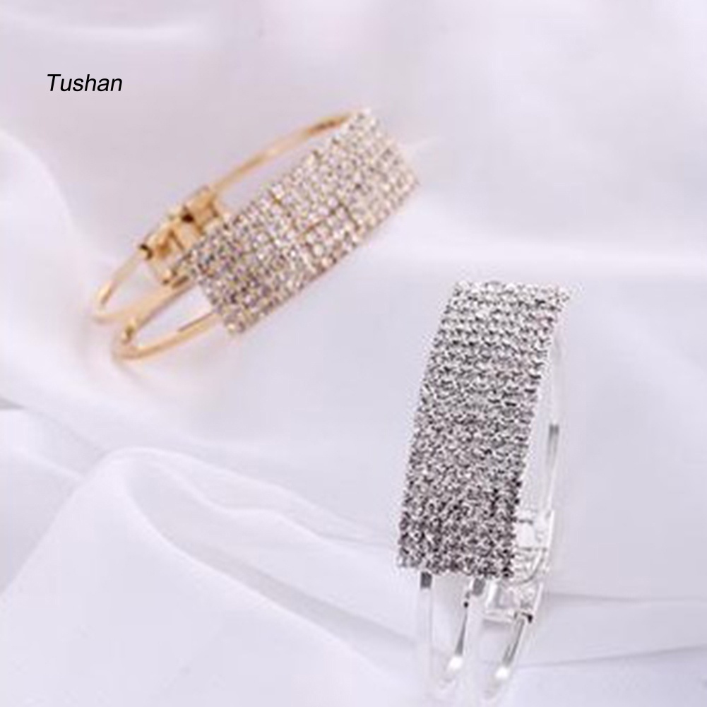 Vòng Tay Đính Đá Hình Vuông Lấp Lánh Thời Trang