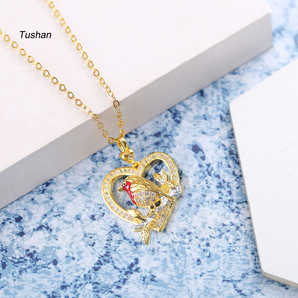 Vòng cổ Mặt Hình Trái Tim Đính Đá Thời Trang