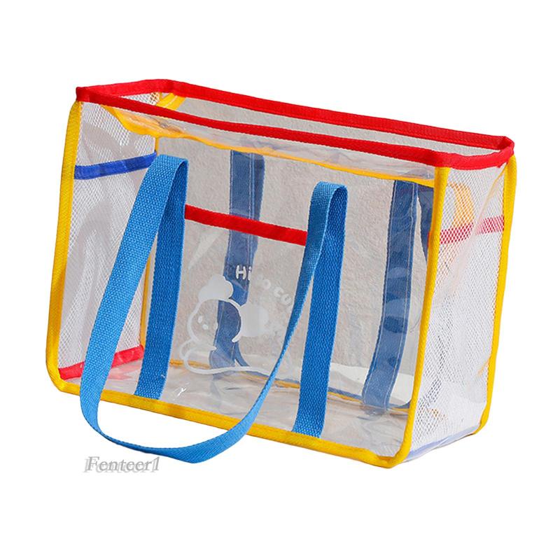 1 [Fenteer1] Túi Tote Trong Suốt Có Tay Cầm Dành Cho Đi Tắm Đường Phố / Đi Bộ Đườ
