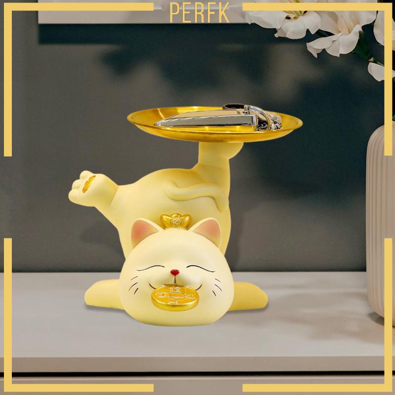 [Perfk] Giá Đỡ Chìa Khóa Tượng Mèo Điêu Khắc Hiện Đại