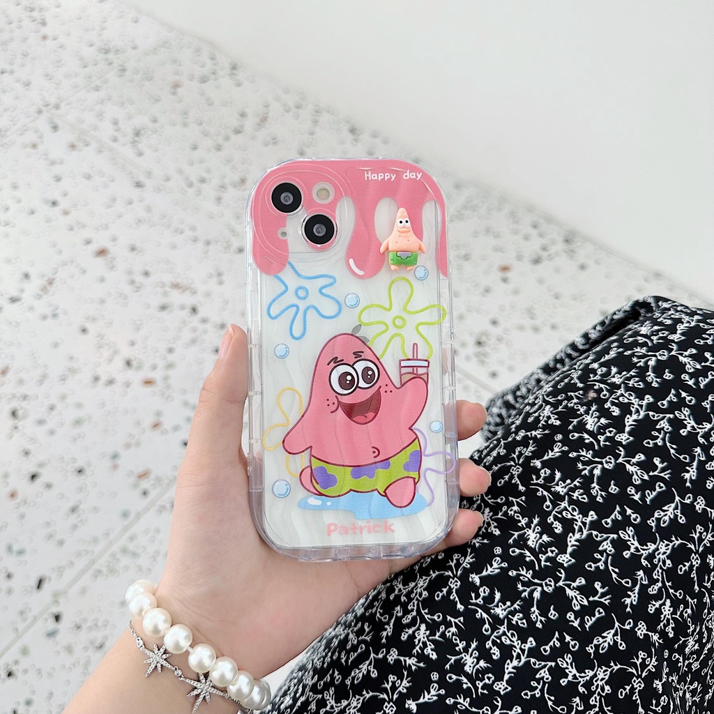 Ốp Điện Thoại Tpu Mềm Trong Suốt Chống Sốc In Hình Spongebob Cho iPhone 13 12 11 Pro Max 14 Plus