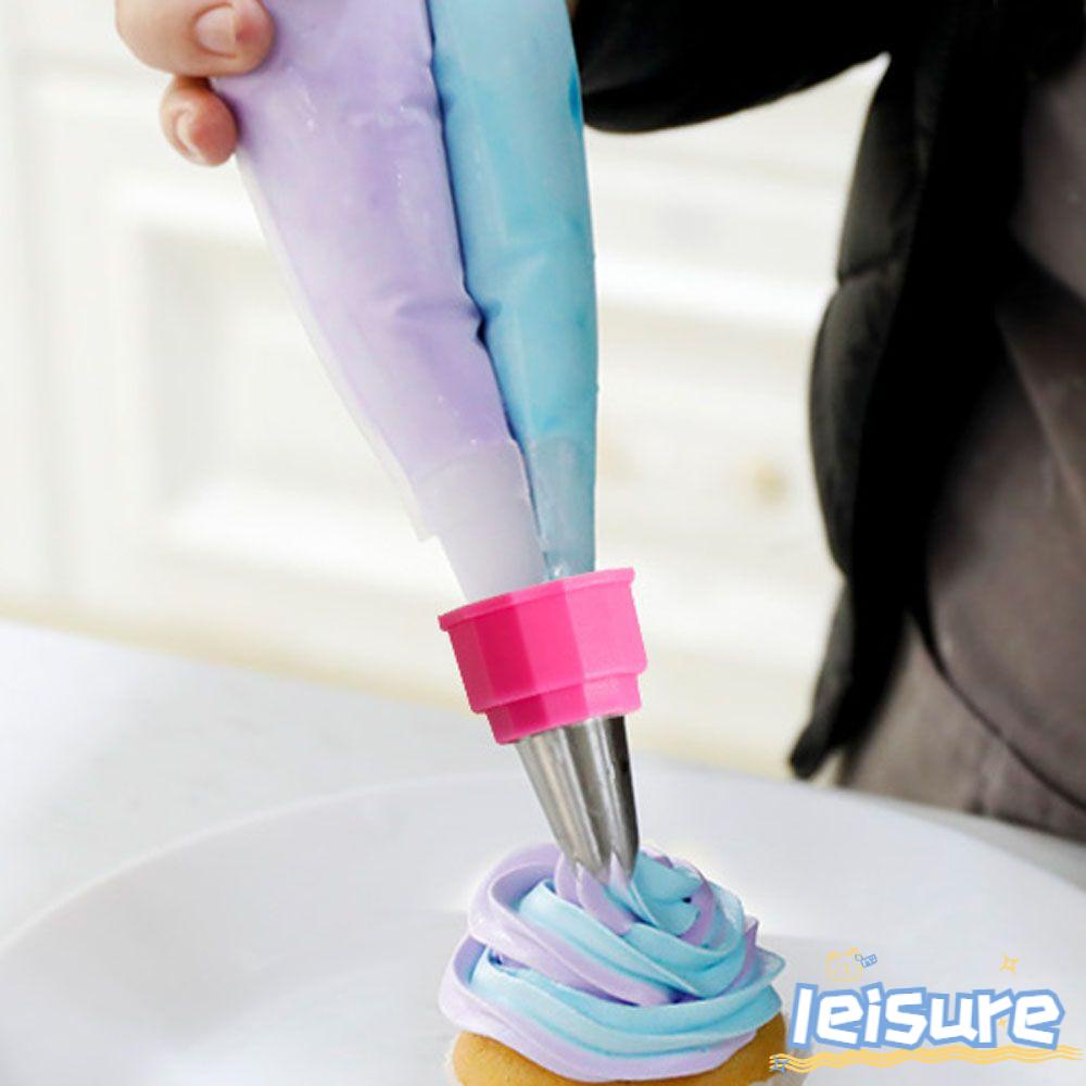 Set 1 / 3 / 5 Đầu Nối Đuôi Bắt Bông Kem Trang Trí Bánh Bằng Nhựa Nhiều Màu Sắc Tiện Dụng