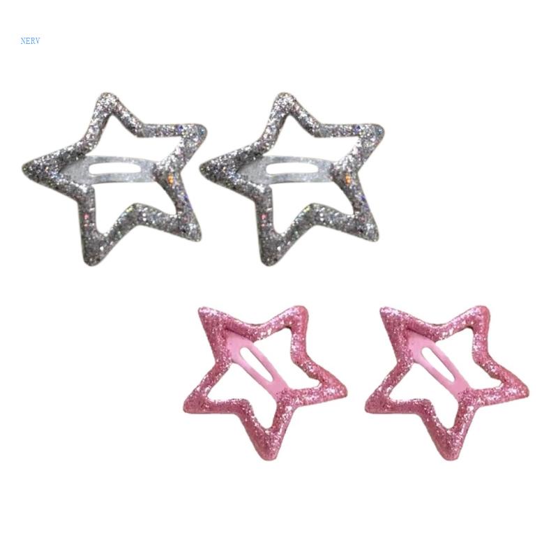 Set 2 Kẹp Tóc Hình Ngôi Sao Lấp Lánh Thời Trang Cho Nữ