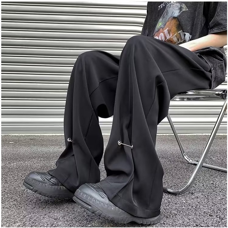 Vibe Quần Dài Xếp Ly Phong Cách Mỹ Cho Nam Ván Trượt Maggie La Nắp Nhẹ Nhàng