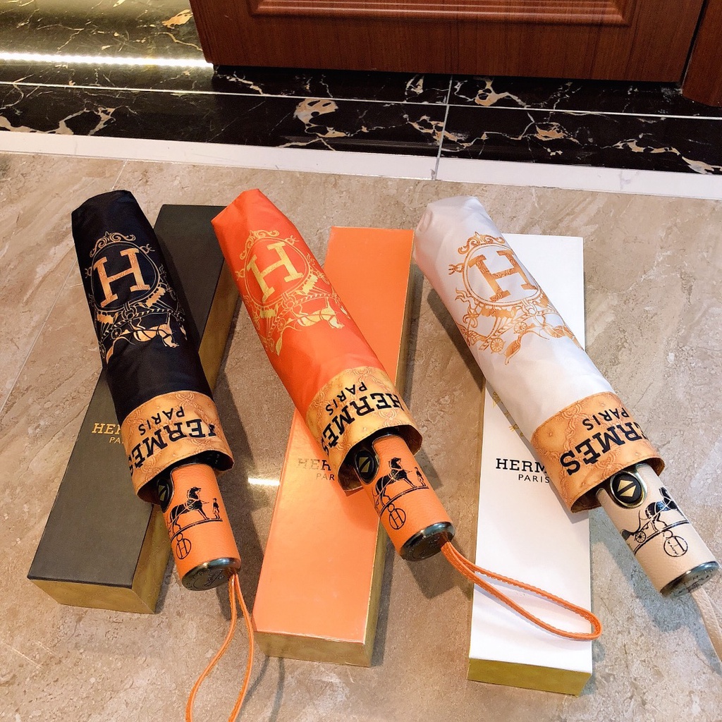 Dù Gấp Tự Động Chống Tia UV Thiết Kế Nhỏ Gọn Thương Hiệu Hermes Chất Lượng Cao