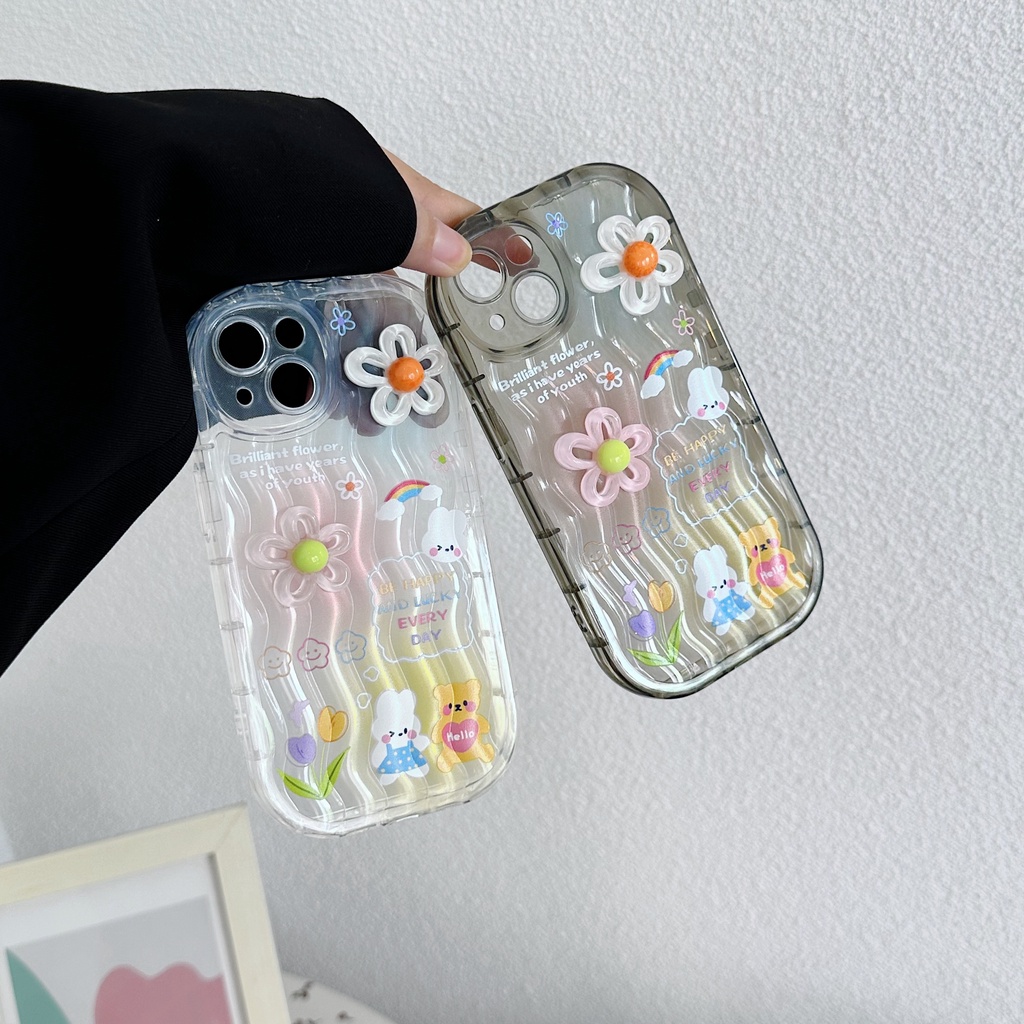 Ốp Điện Thoại TPU Dẻo Trong Suốt Họa Tiết Hoa Nhỏ Xinh Chống Sốc Cho iPhone 13 12 11 Pro Max 14 Plus