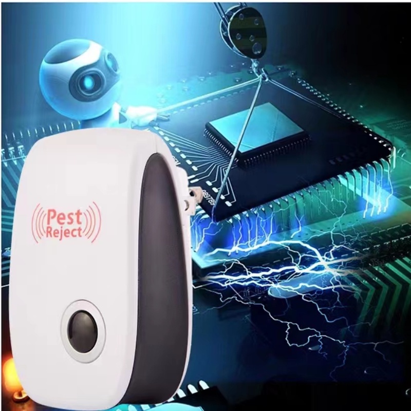 Máy Đuổi Chuột Gián Muỗi Ruồi Kiến Mối Bằng Sóng Siêu Âm An Toàn-Thiết Bị Đuổi Côn Trùng Pest Reject
