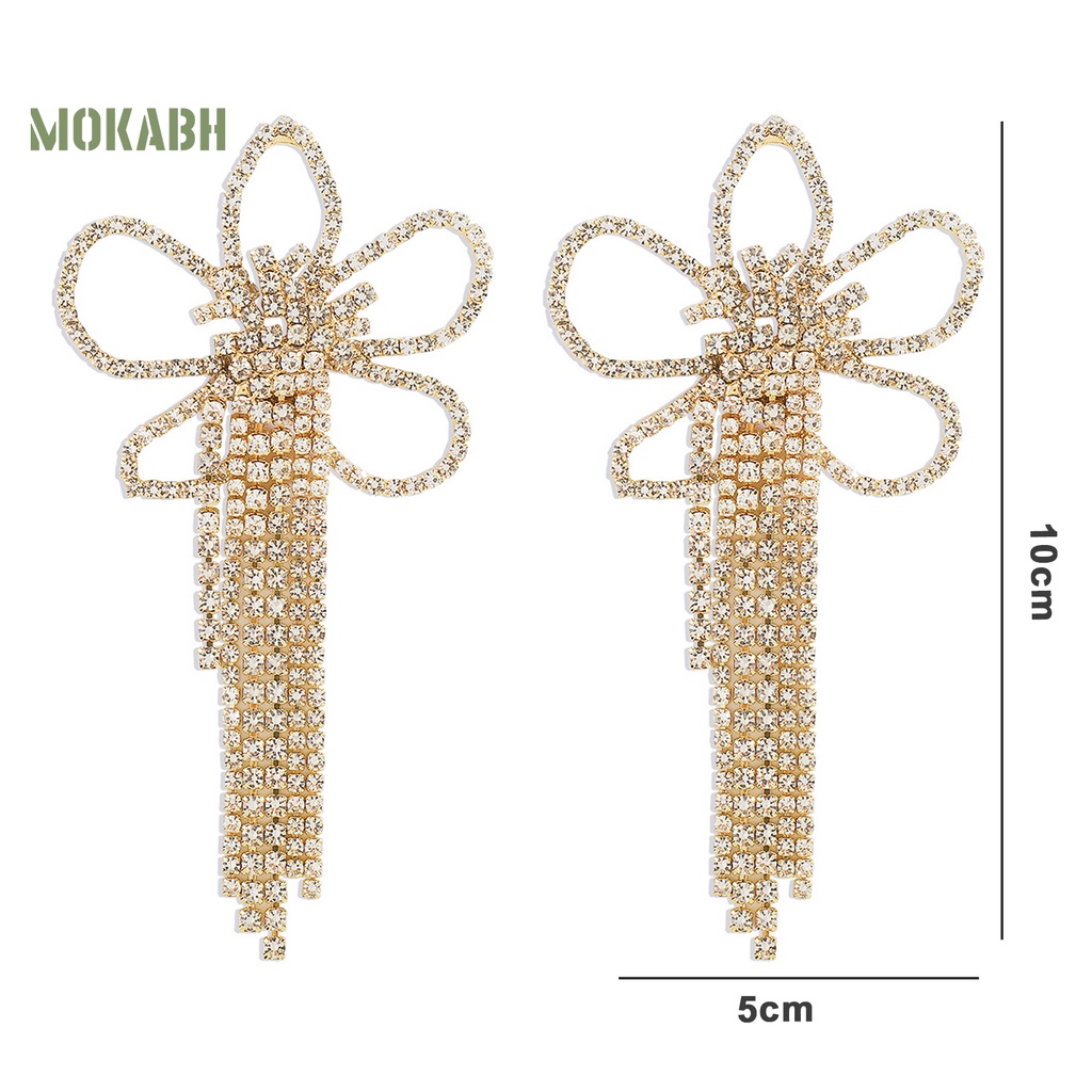 1 Đôi Bông Tai Hình Hoa Đính Đá Sang Trọng Dành Cho Nữ