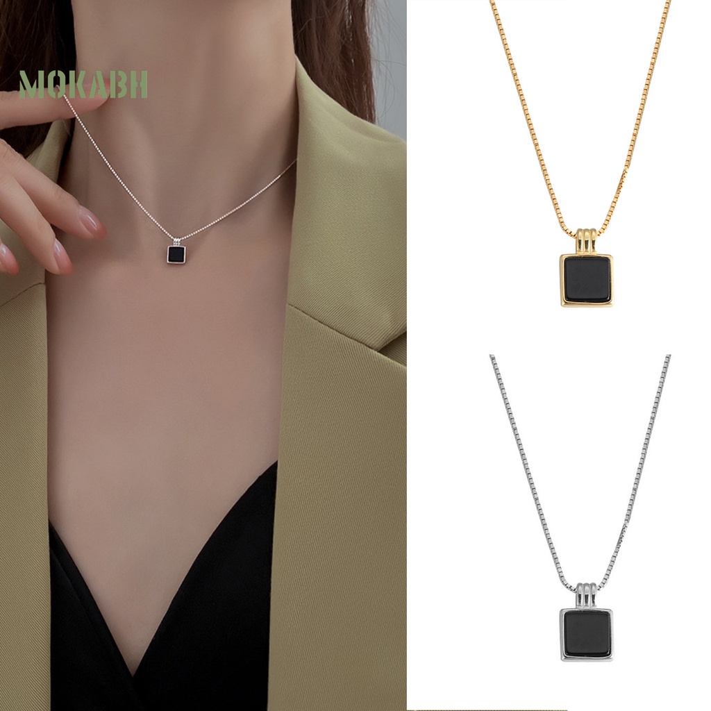 Vòng cổ Mặt Hình Vuông Màu Vàng / Bạc Sang Trọng Thời Trang Cho Nữ