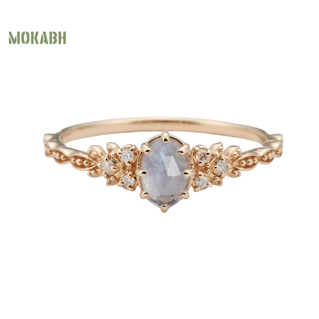 [Mới] Nhẫn Đính Hôn Mạ Điện Hình Lá Ô Liu Lấp Lánh Quyến Rũ Không Phai Màu Trang Sức Kỷ Niệm Cho Nữ