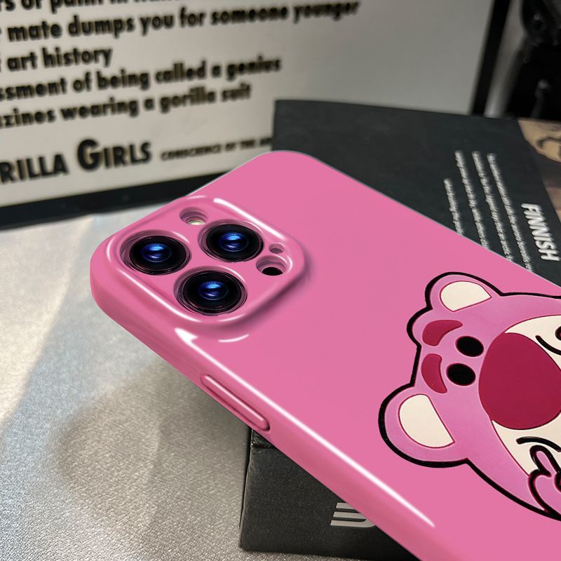 Ốp Điện Thoại Cứng Họa Tiết Gấu Và Dâu Tây Dễ Thương Cho Iphone 13 / xr8 11 XS 14Promax / plus12 / T2IH