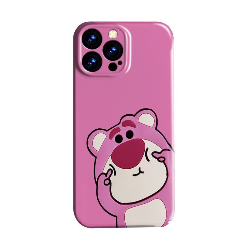 Ốp Điện Thoại Cứng Họa Tiết Gấu Và Dâu Tây Dễ Thương Cho Iphone 13 / xr8 11 XS 14Promax / plus12 / T2IH