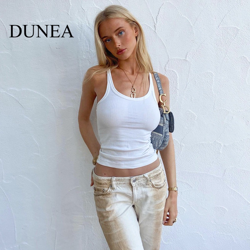 DUNEA Áo Hai Dây Ôm Dáng Gợi Cảm Cho Nữ