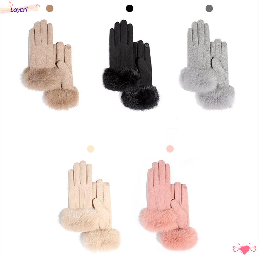 Găng Tay Phủ Lông Giữ Ấm Chống Gió Thời Trang Mùa Đông LAYOR1
