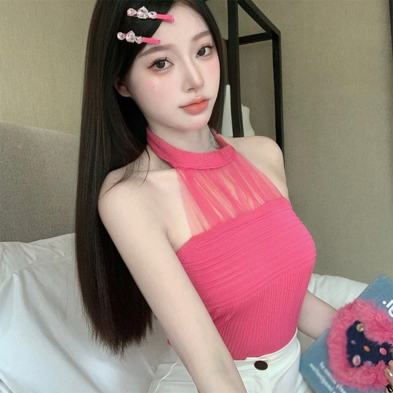 Áo Dệt Kim Hai Dây Hở Lưng Dáng Ôm Thời Trang Quyến Rũ Cho Nữ