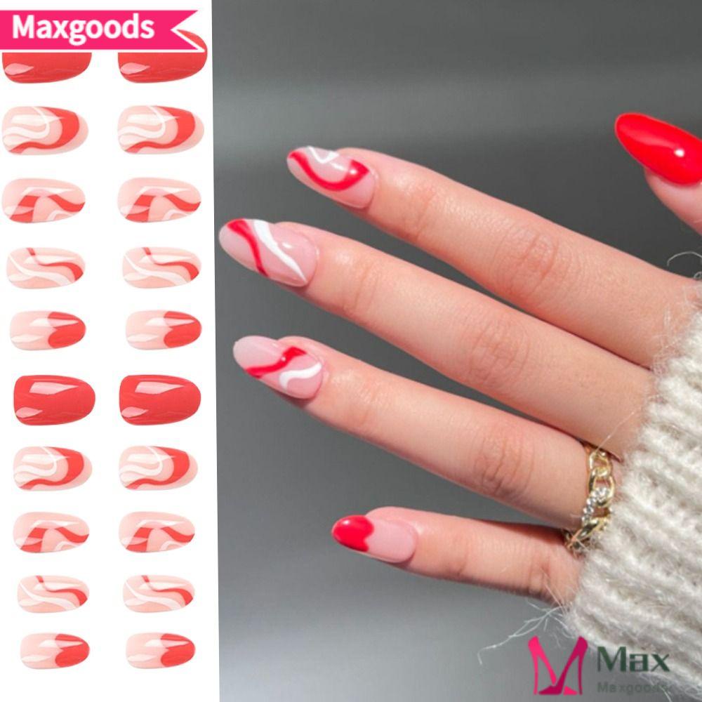 Bộ 24 Móng Tay Giả Dạng Nhấn Phong Cách Pháp