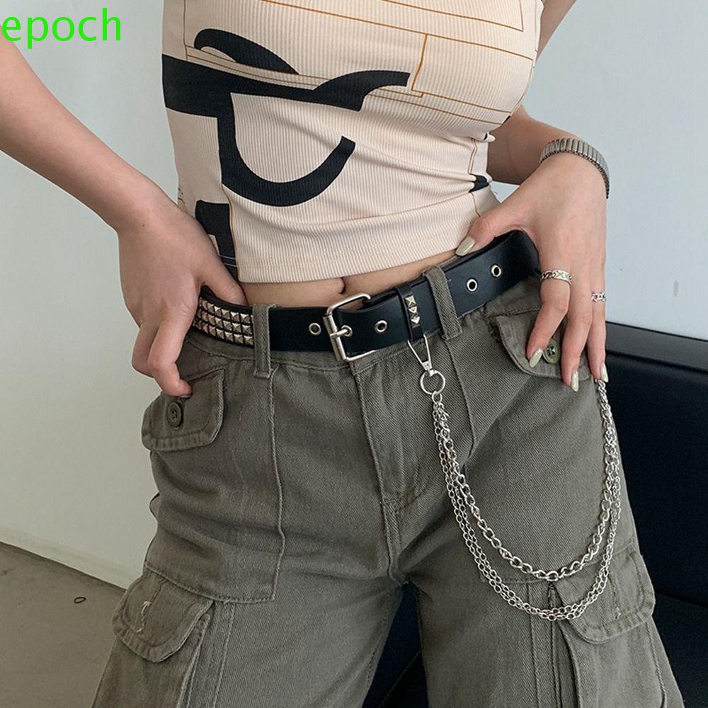 Epoch Thắt Lưng Da PU Đính Đinh Tán Phong Cách Punk Vintage Đơn Giản Cá Tính Dành Cho Nam Nữ