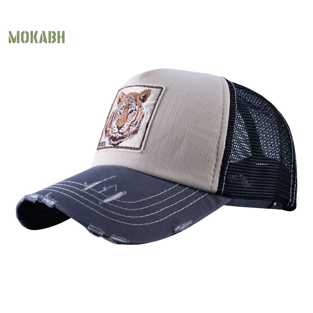 [Mok Abh] Mũ Lưỡi Trai Hở Chóp Phối Lưới Thoáng Khí Phong Cách Hip Hop Cho Nam Và Nữ